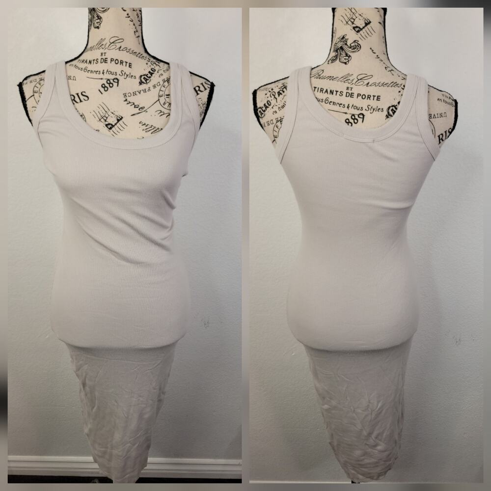 Cotton Citizen 'The Verona' Midi Dress Size XS Ribbed Slip Raw Hem Multicolor